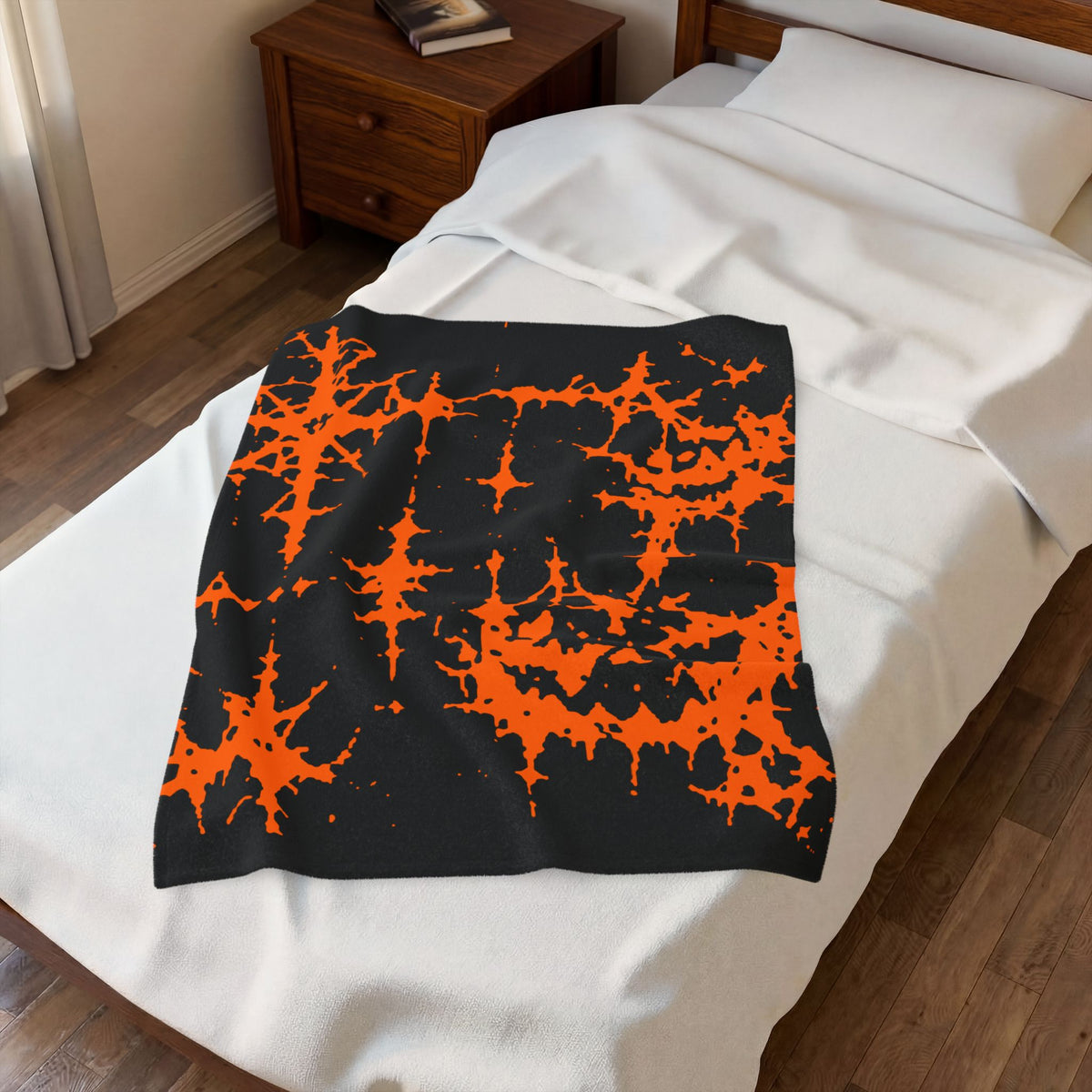 Orange Spiderweb Pumpkin Blanket