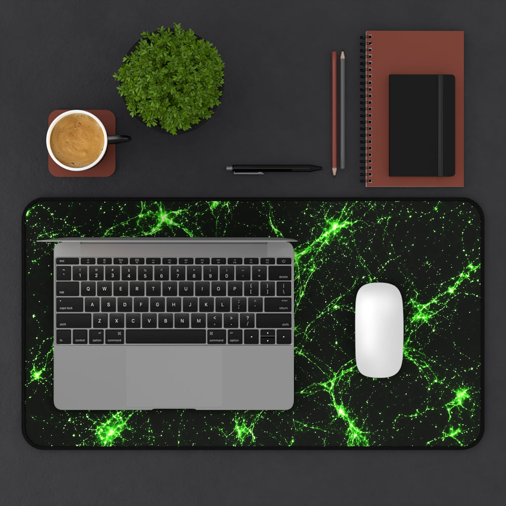 Neon Mycelium - Toxic Lime Desk Mat