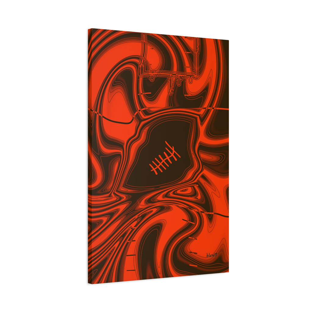 Brown & Orange Trippy Football Canvas