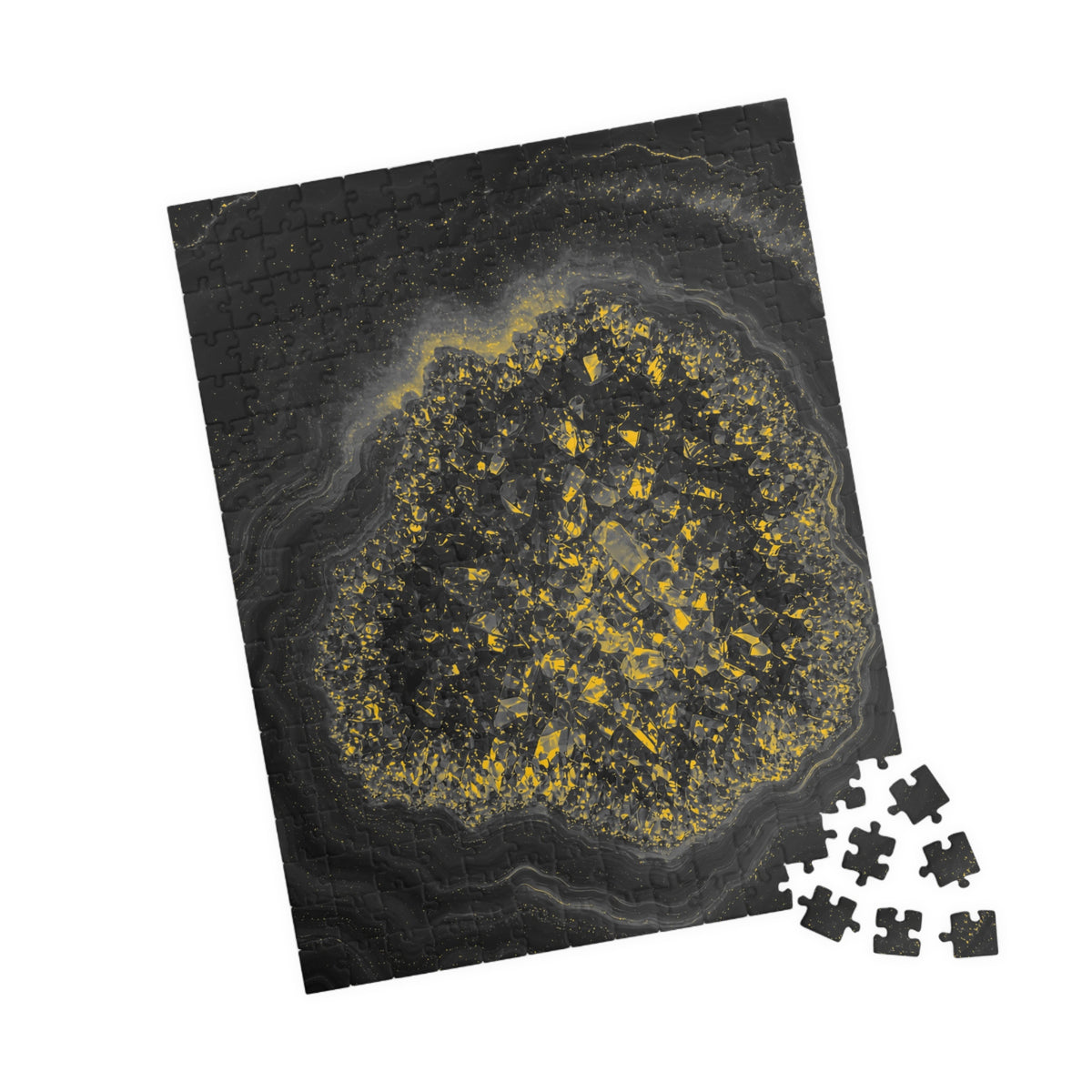 Geode Core - Mono Gold Spark Jigsaw Puzzle