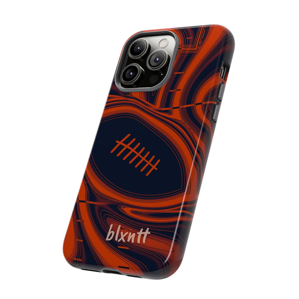 Navy & Orange Trippy Football Phone Case