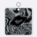 Black & Silver Trippy Football Acrylic Keychain
