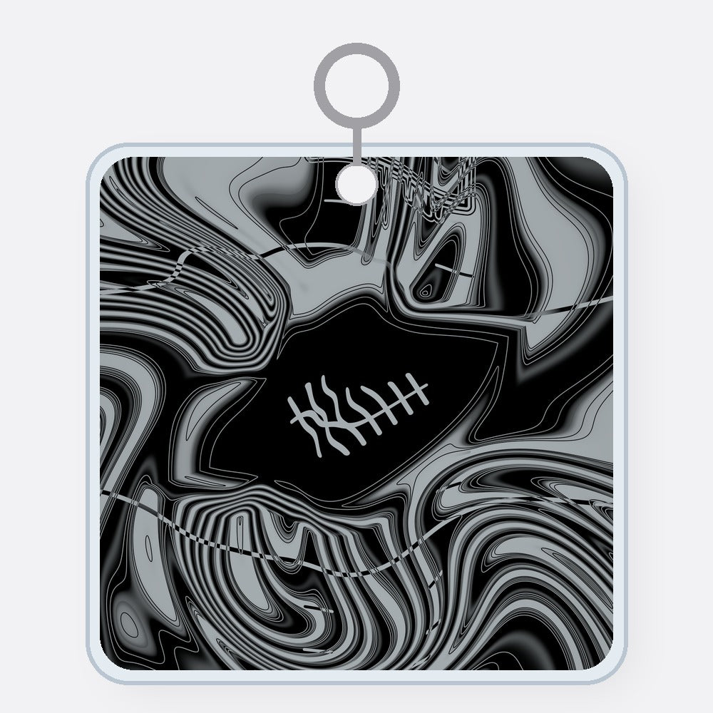 Black & Silver Trippy Football Acrylic Keychain
