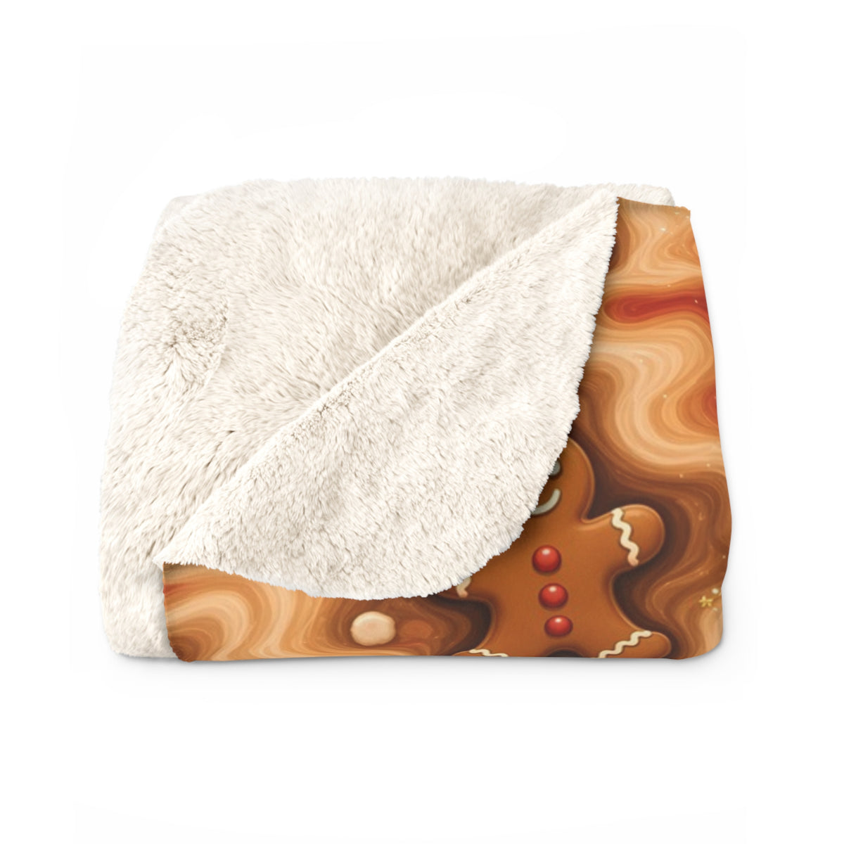 Gingerbread Trippy Christmas Sherpa Blanket