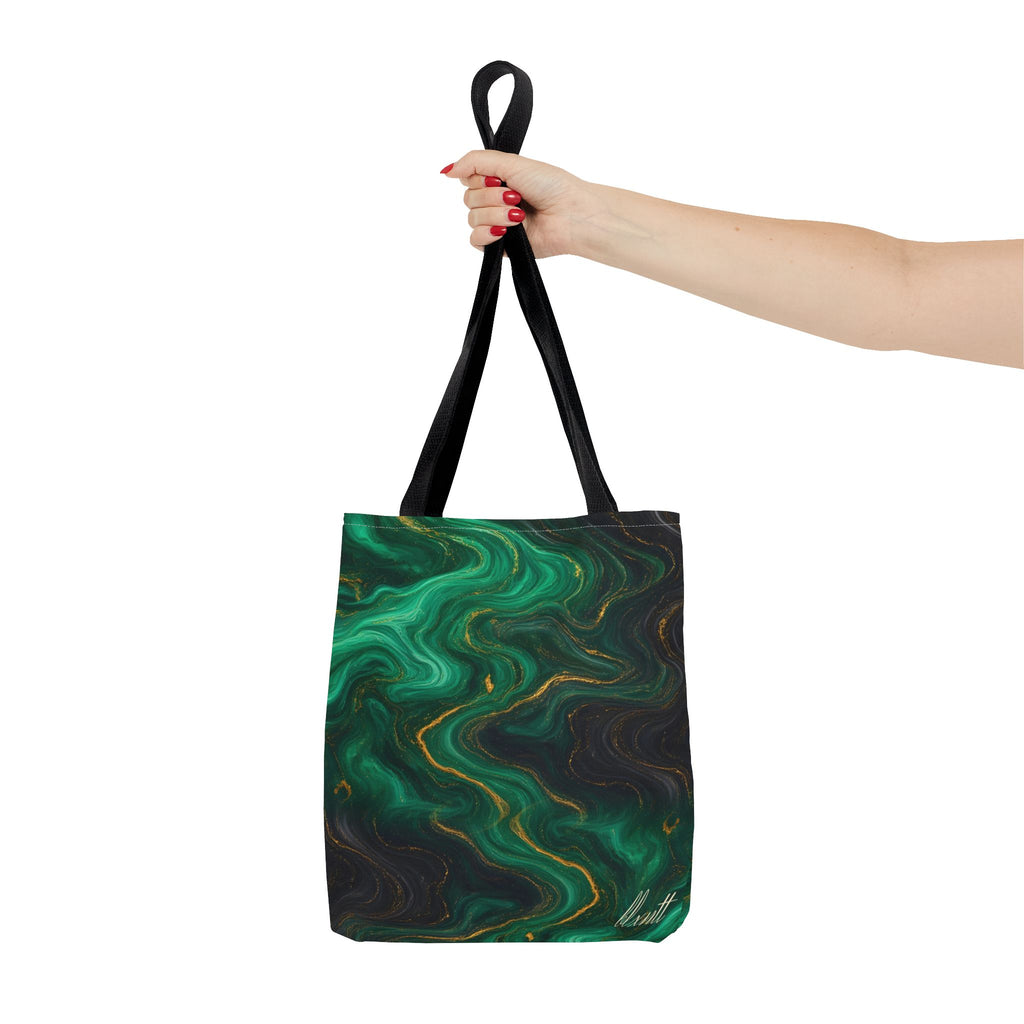 Emerald & Black Marble Tote Bag