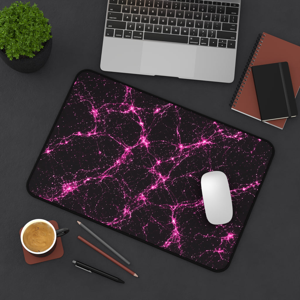 Neon Mycelium - Hot Pink Pulse Desk Mat