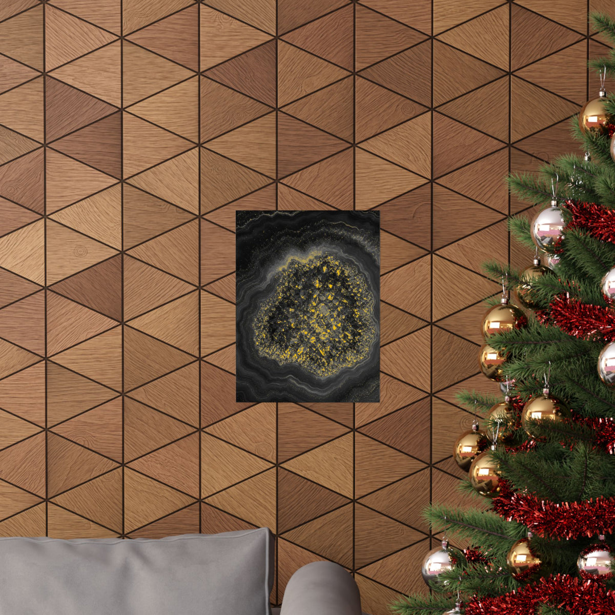 Geode Core - Mono Gold Spark Poster