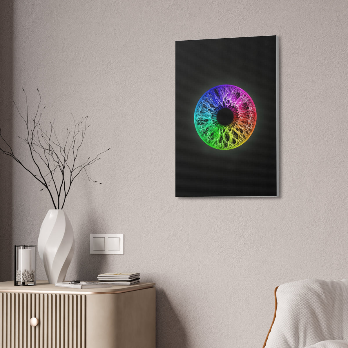 BLXNTT Iris – Lace Web Rainbow Sectors Glossy Canvas