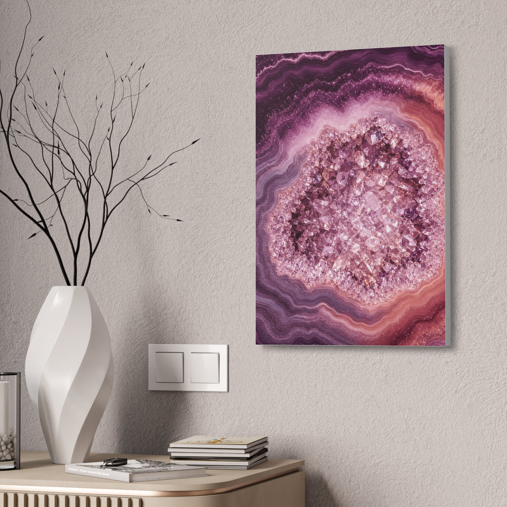 Geode Core - Rose Quartz Glossy Canvas