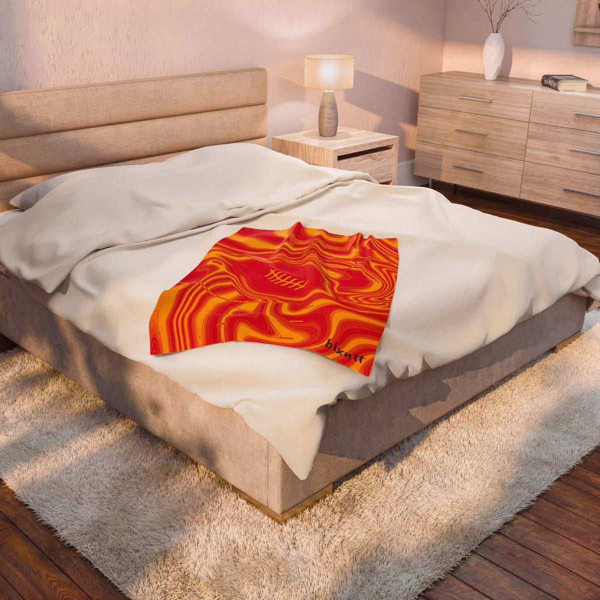 Red & Yellow Trippy Football Blanket