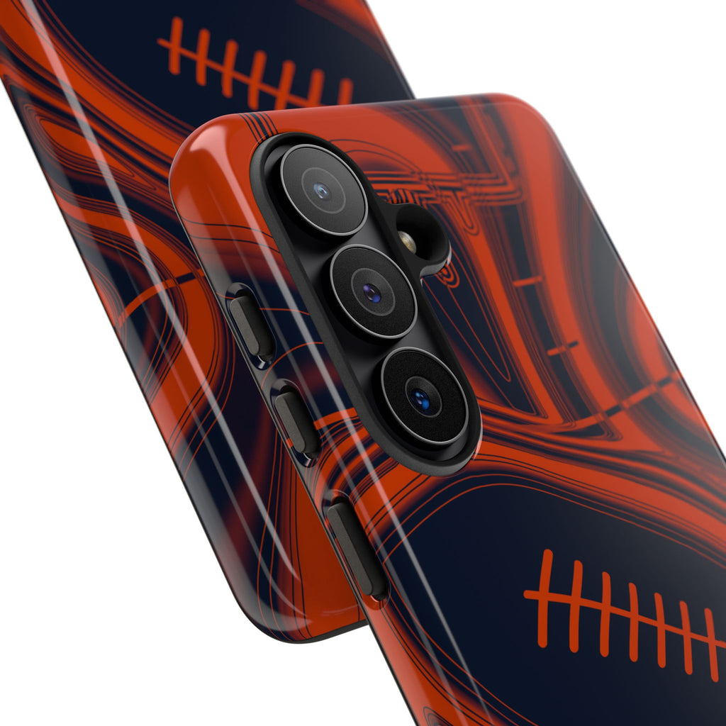 Navy & Orange Trippy Football Phone Case