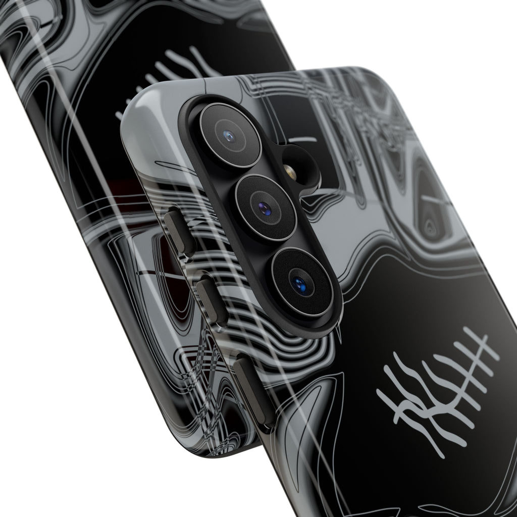 Black & Silver Trippy Football Phone Case