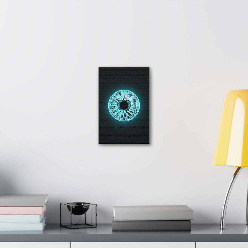 BLXNTT Iris – Lace Web Electric Cyan Glossy Canvas