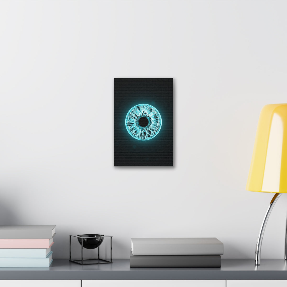 BLXNTT Iris – Lace Web Electric Cyan Glossy Canvas