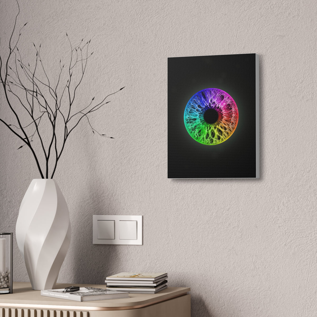 BLXNTT Iris – Lace Web Rainbow Sectors Glossy Canvas