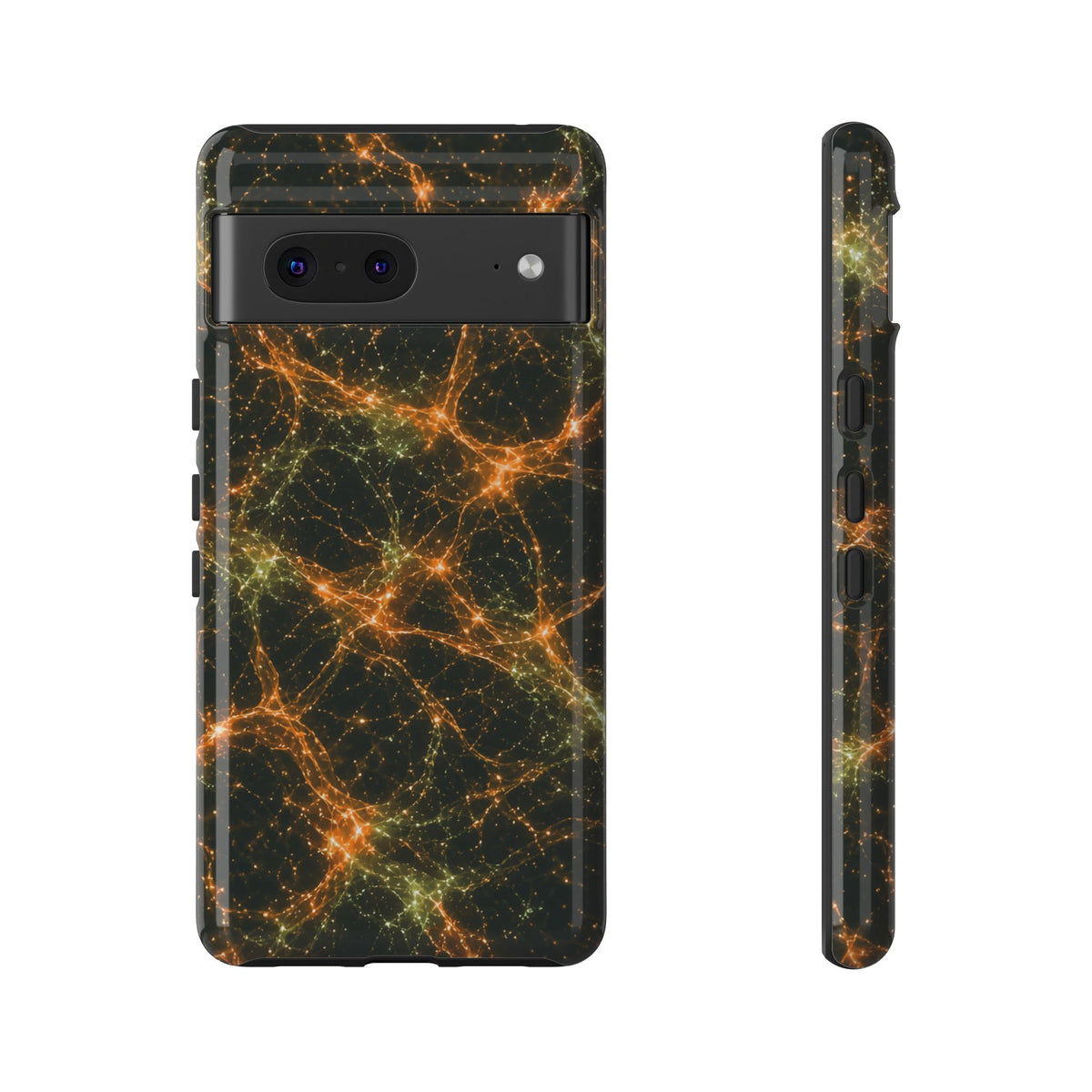 Neon Mycelium - Electric Tangerine Teal Phone Case