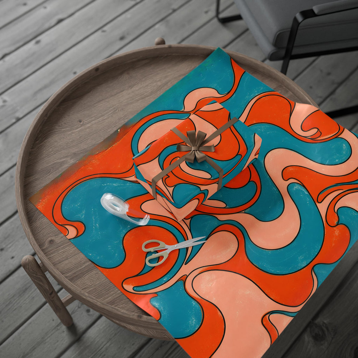 Fillmore Flow - Blood Orange & Teal Wrapping Paper