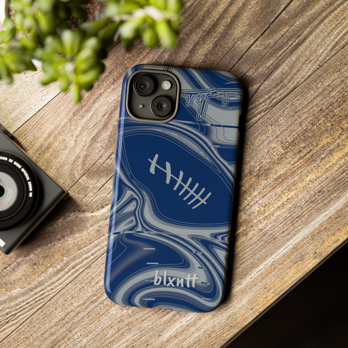 Blue & Gray Trippy Football Phone Case