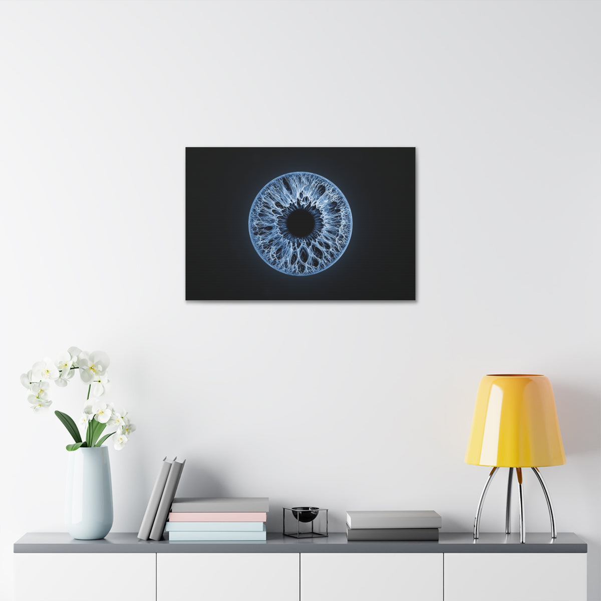 BLXNTT Iris – Lace Web Blue Glossy Canvas