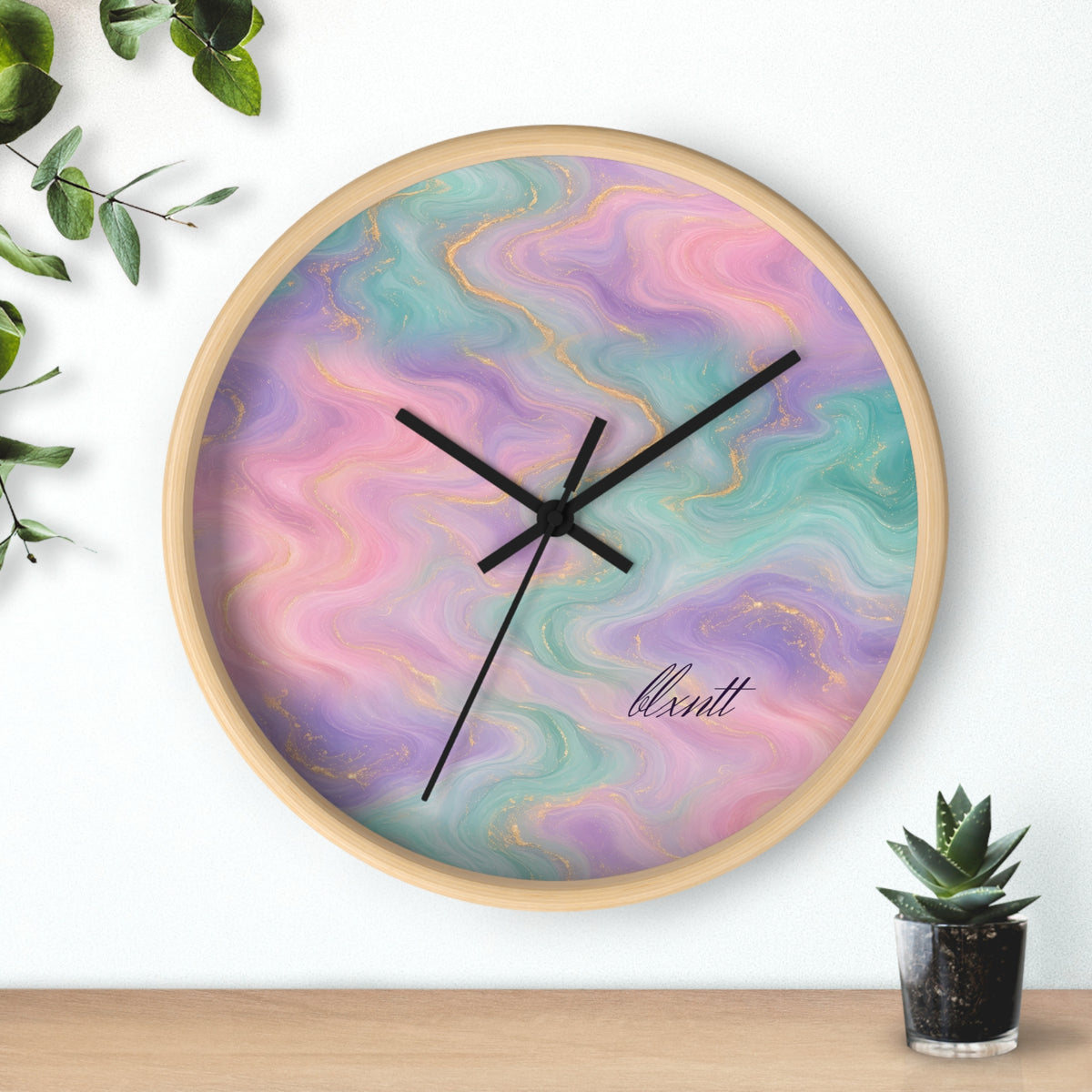 Pastel Marble Wall Clock
