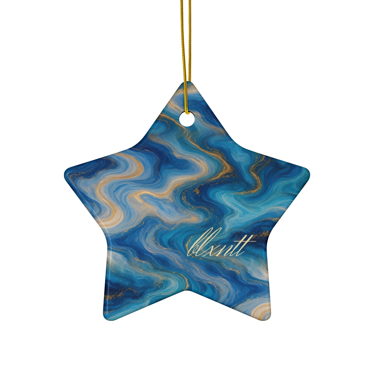Ocean Blue Marble Ornament