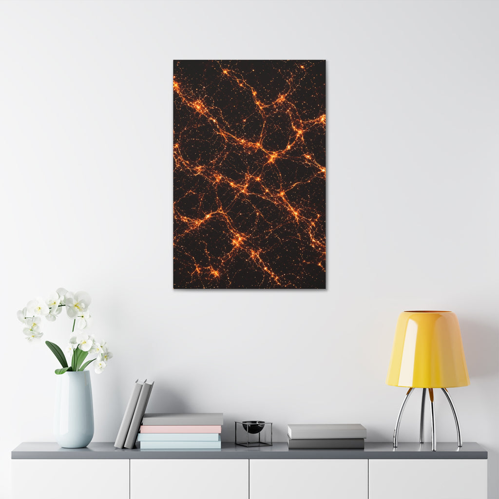 Neon Mycelium - Solar Flare Glossy Canvas
