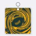 Green & Gold Trippy Football Acrylic Keychain