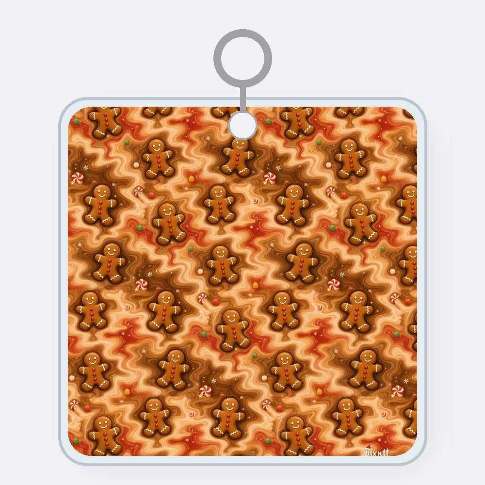 Gingerbread Trippy Christmas Acrylic Keychain