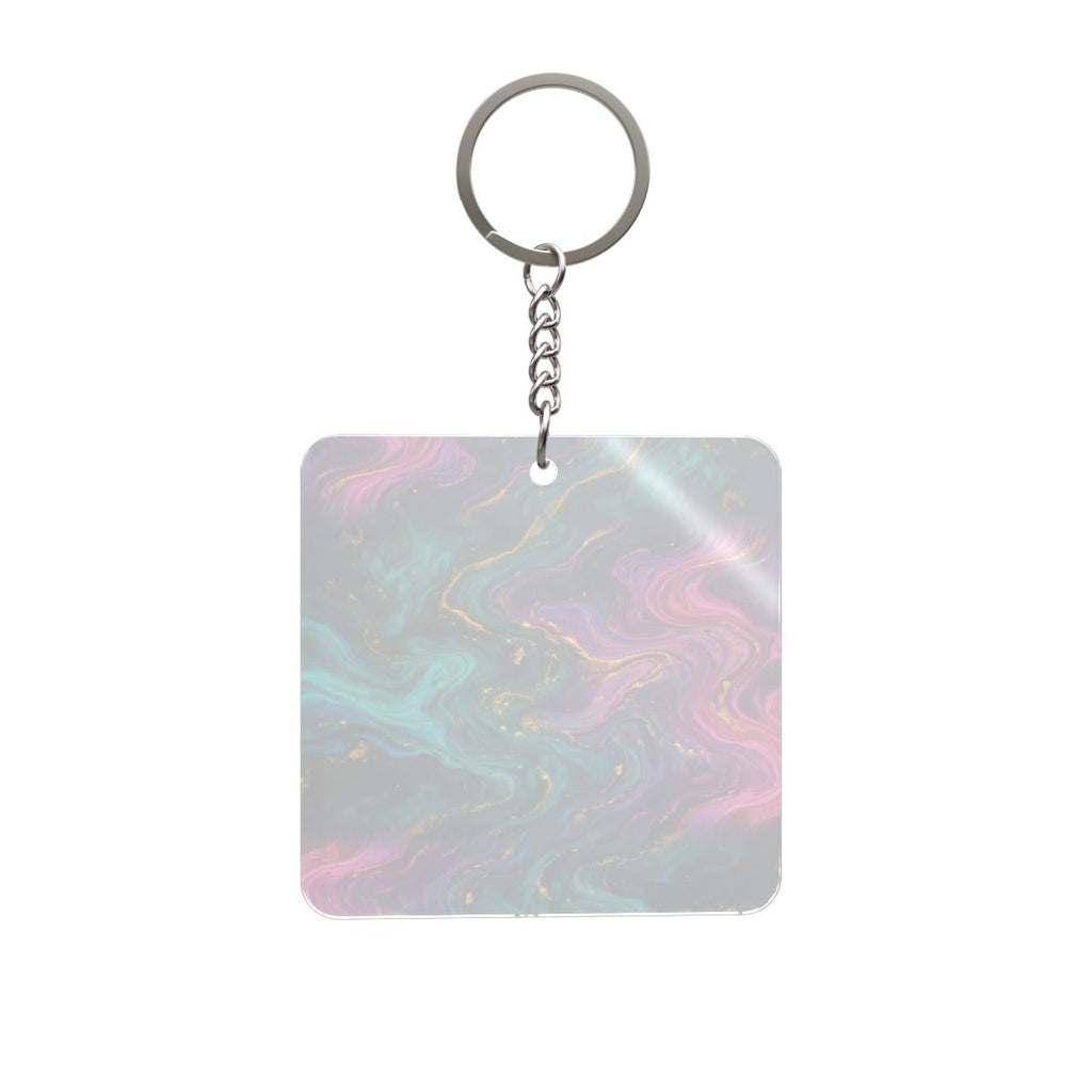 Aurora Marble Square Keychain
