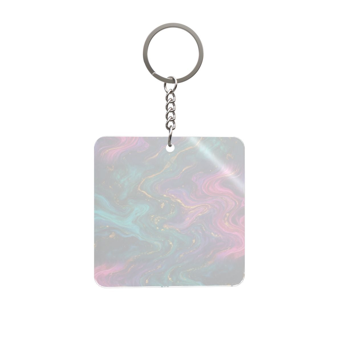 Aurora Marble Square Keychain