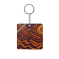 Autumn Moon Square Keychain