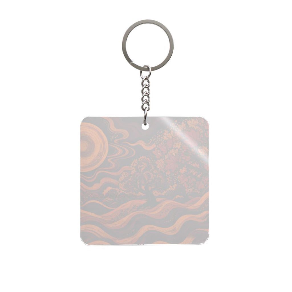 Autumn Moon Square Keychain
