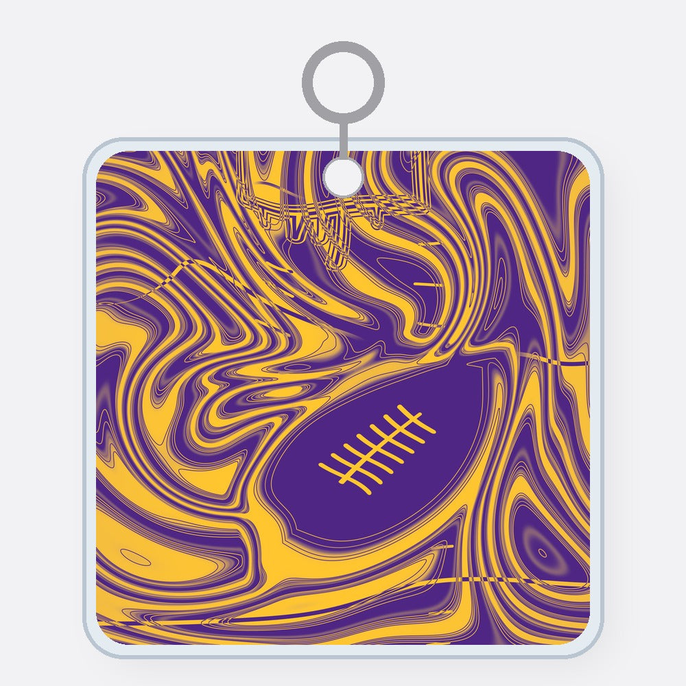 Purple & Gold Trippy Football Acrylic Keychain