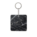 Black & Silver Marble Square Keychain