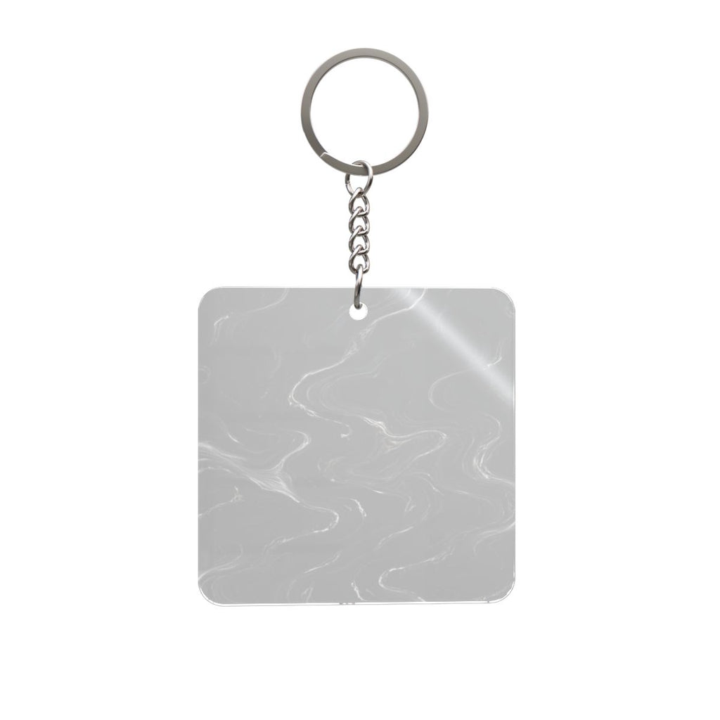Black & Silver Marble Square Keychain