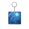 Blue Rainbow Dream Square Keychain