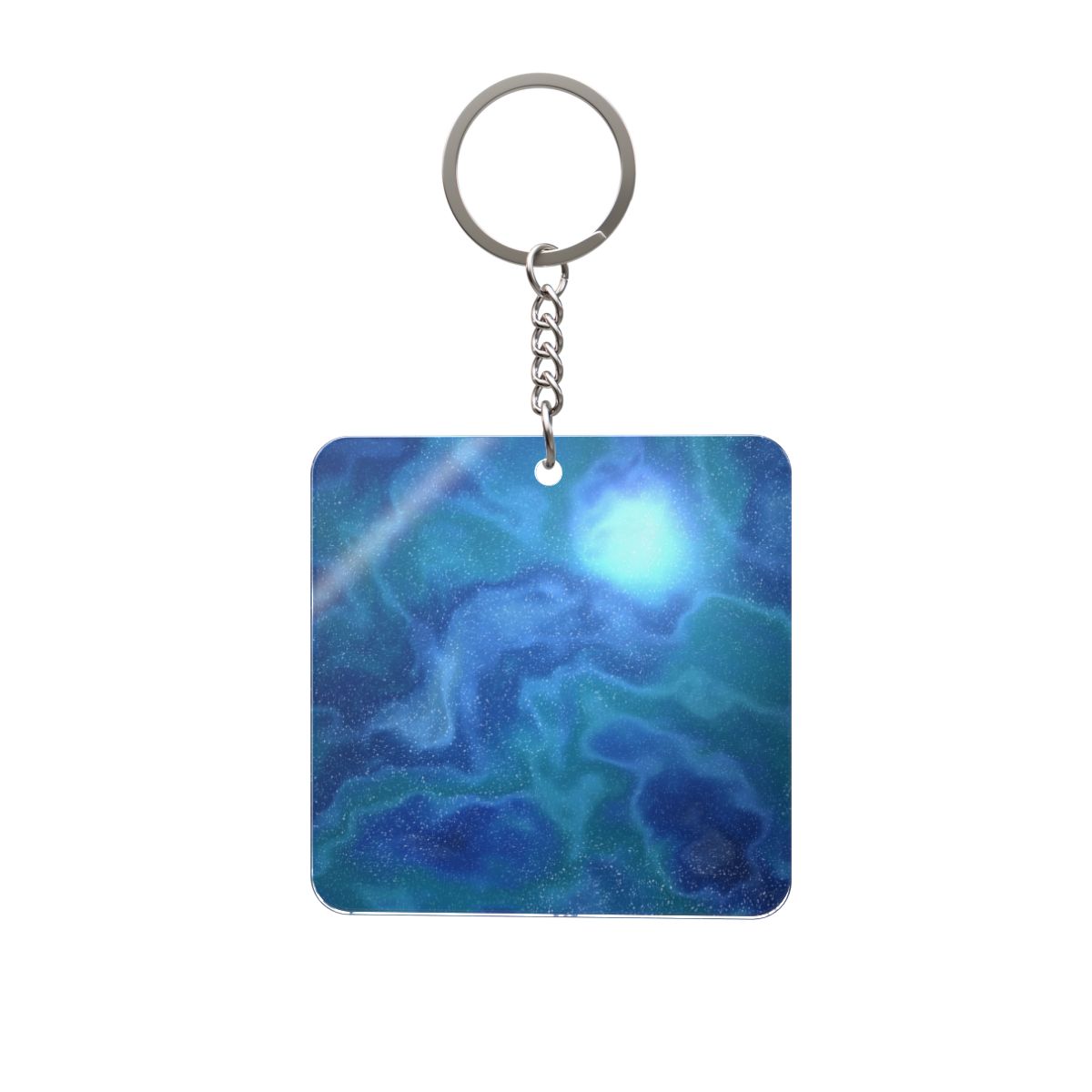 Blue Rainbow Dream Square Keychain