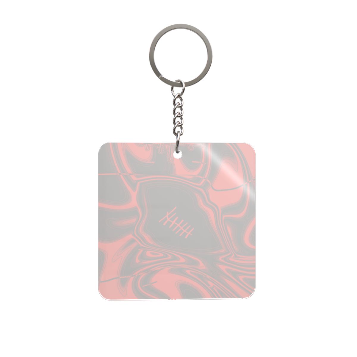 Brown & Orange Trippy Football Square Keychain