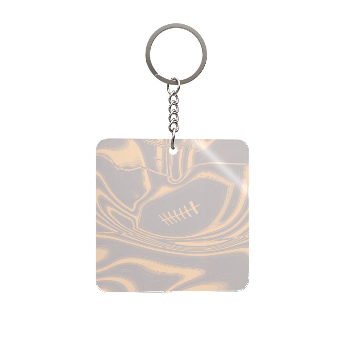 Burgundy & Gold Trippy Football Square Keychain