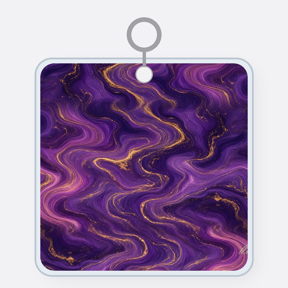 Royal Purple Marble Acrylic Keychain