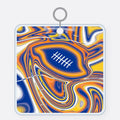 Royal Blue & Yellow Trippy Football Acrylic Keychain