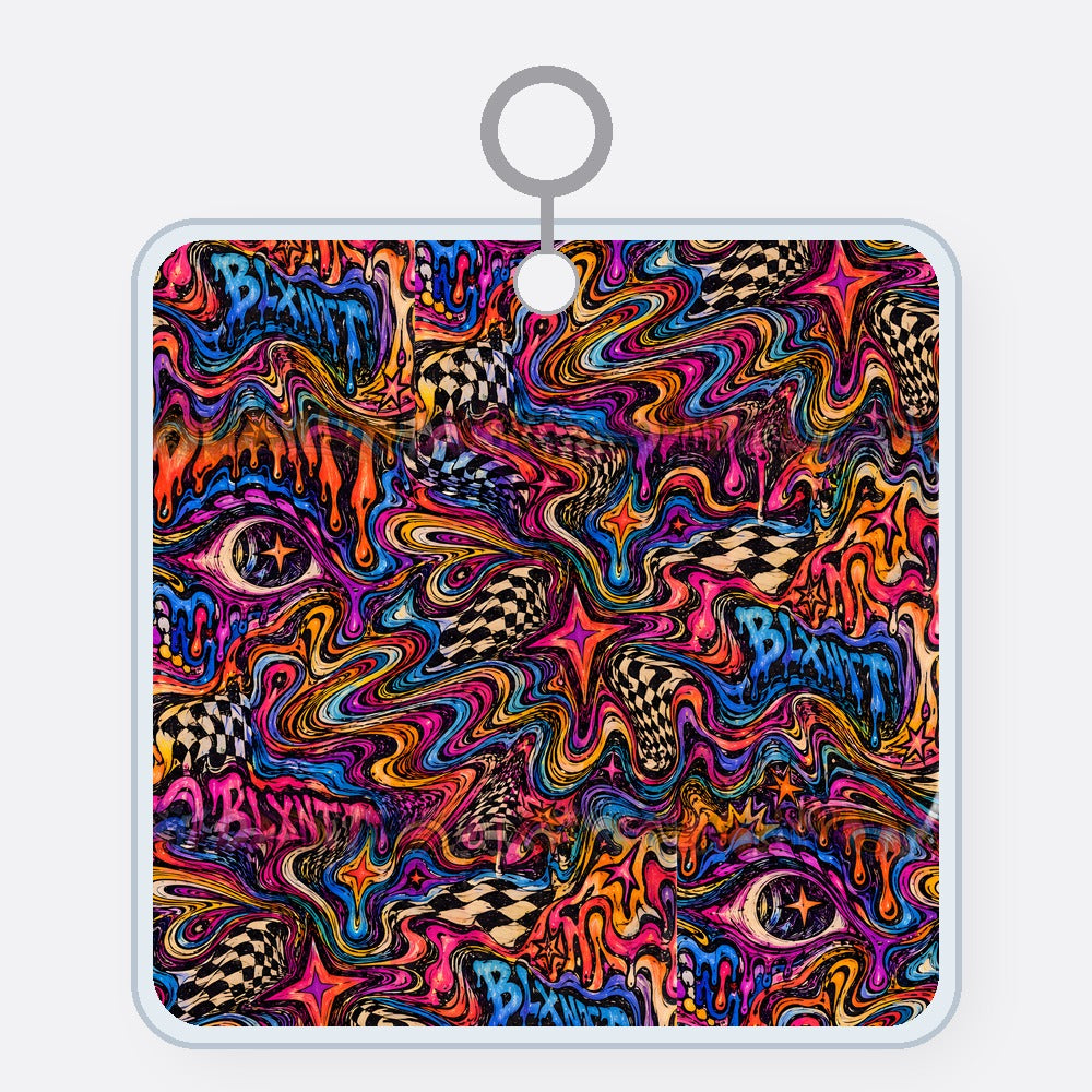 Checker Swirl Acrylic Keychain