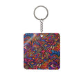 Checker Swirl Square Keychain