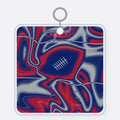 Dark Blue, Red & Gray Trippy Football Acrylic Keychain