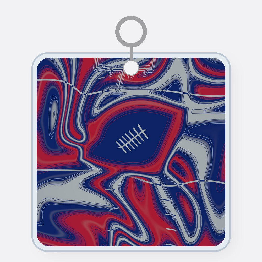 Dark Blue, Red & Gray Trippy Football Acrylic Keychain