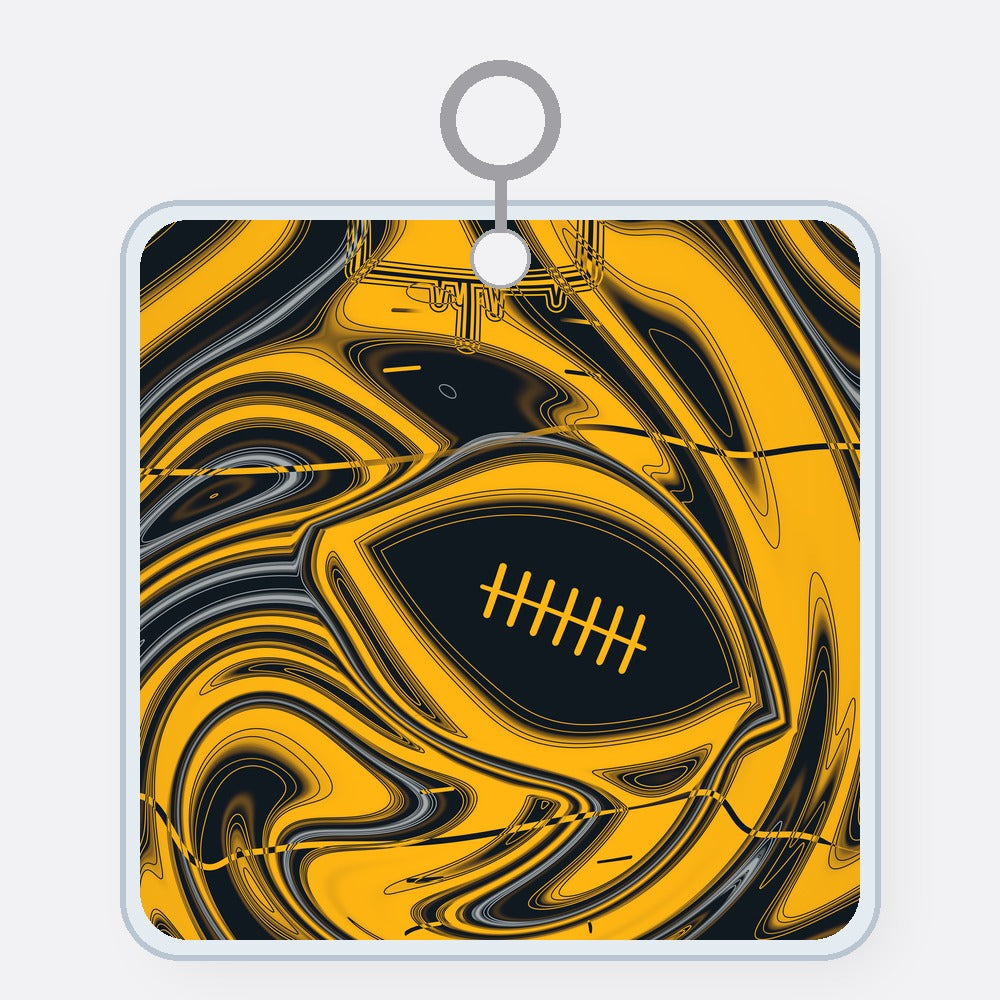 Black & Gold Trippy Football Acrylic Keychain