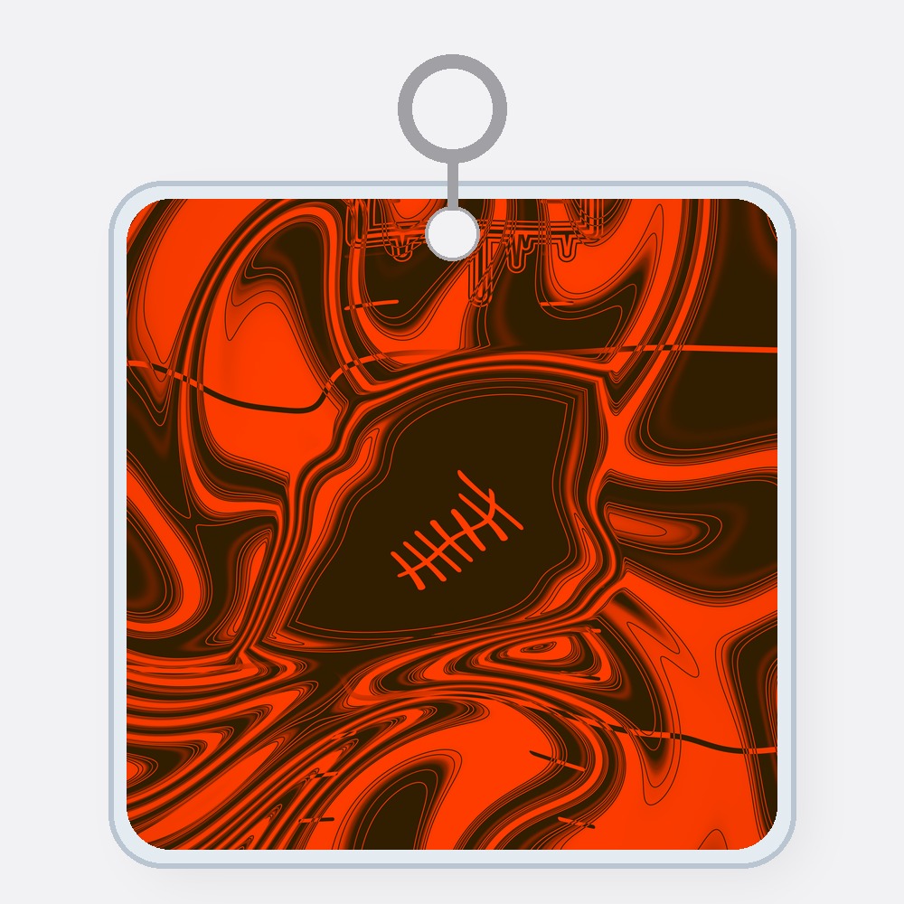Brown & Orange Trippy Football Acrylic Keychain