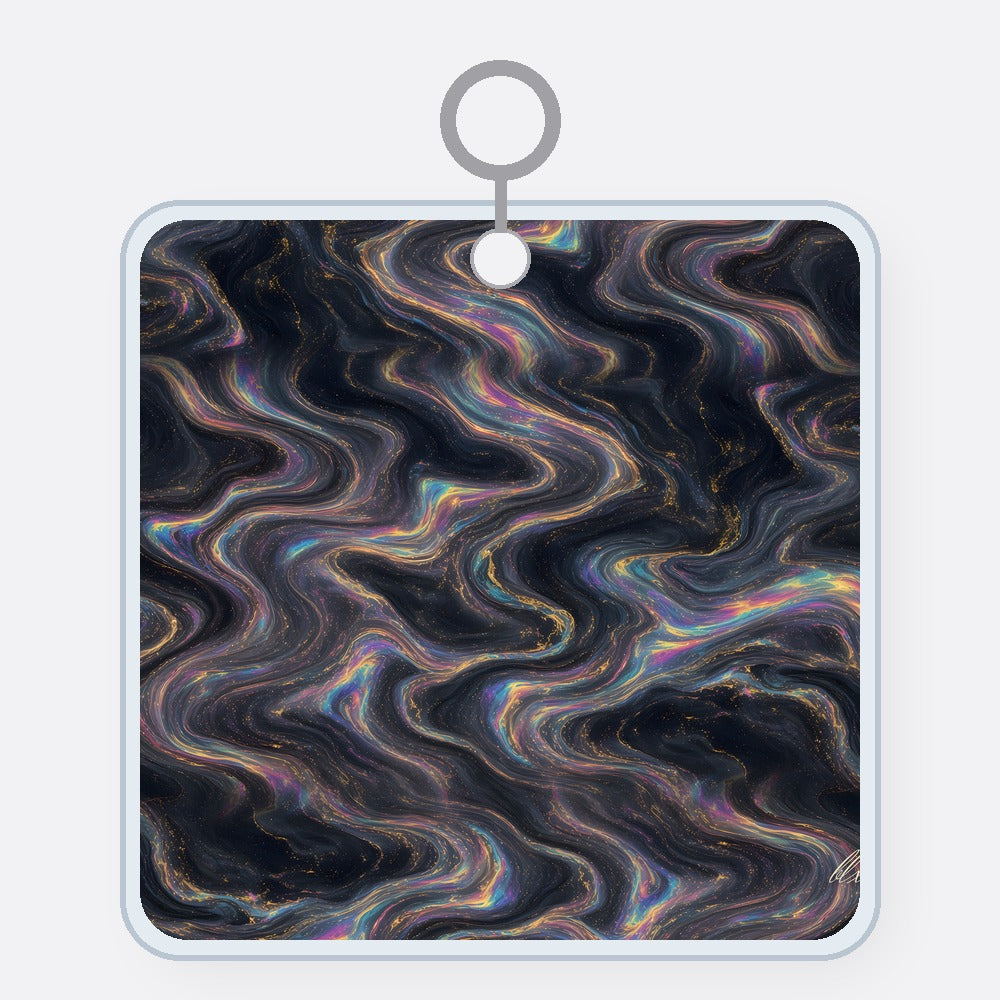 Galaxy Iridescent Marble Acrylic Keychain