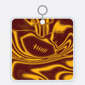 Burgundy & Gold Trippy Football Acrylic Keychain