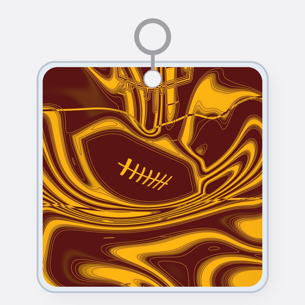 Burgundy & Gold Trippy Football Acrylic Keychain